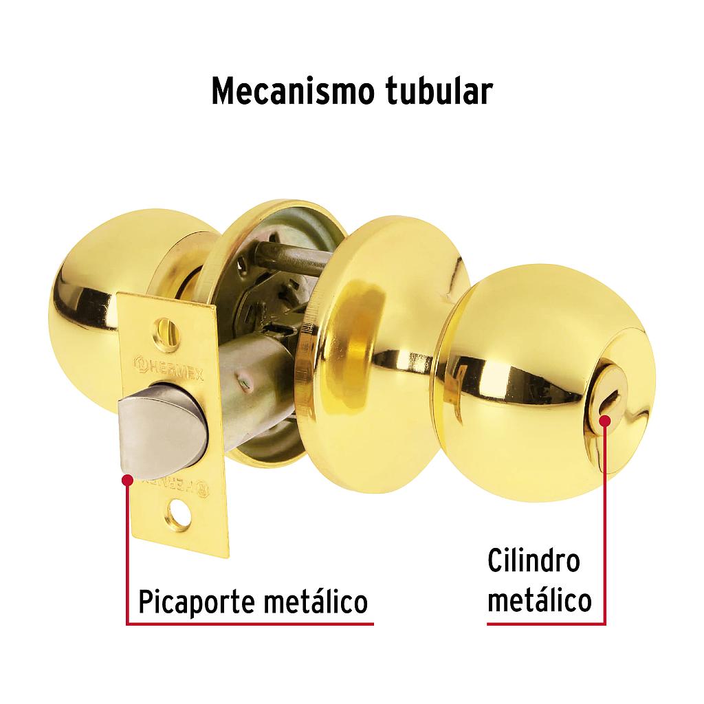 CERRADURA POMO BAÑO LATON BRILLANTE .