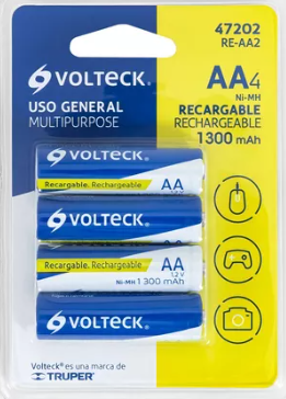 PILA RECARGABLE AA 4 PZ 1300MAH