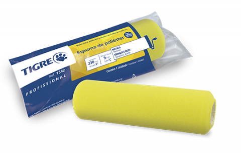 61342230 RODILLO ESPUMAS AMARILLA, CONVENCIONAL 9"