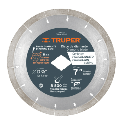 DISCO DIAMANTE 7X1.6" CORTE PORCELANATO